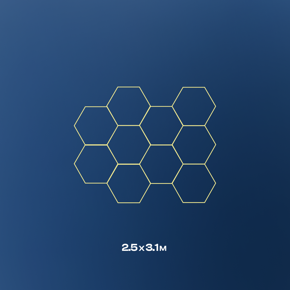 10 Hexagon LED-valo, 4000K, Himmennettävä