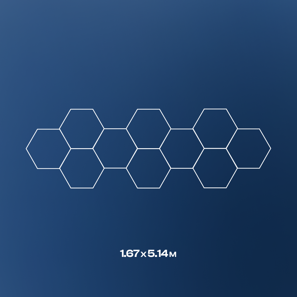 10 Hexagon LED-valo, 6500K, Himmennettävä