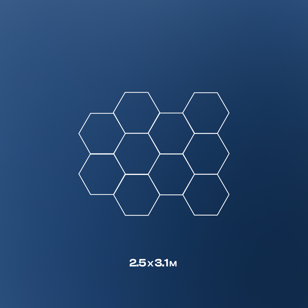 10 Hexagon LED-valo, 6500K, Himmennettävä