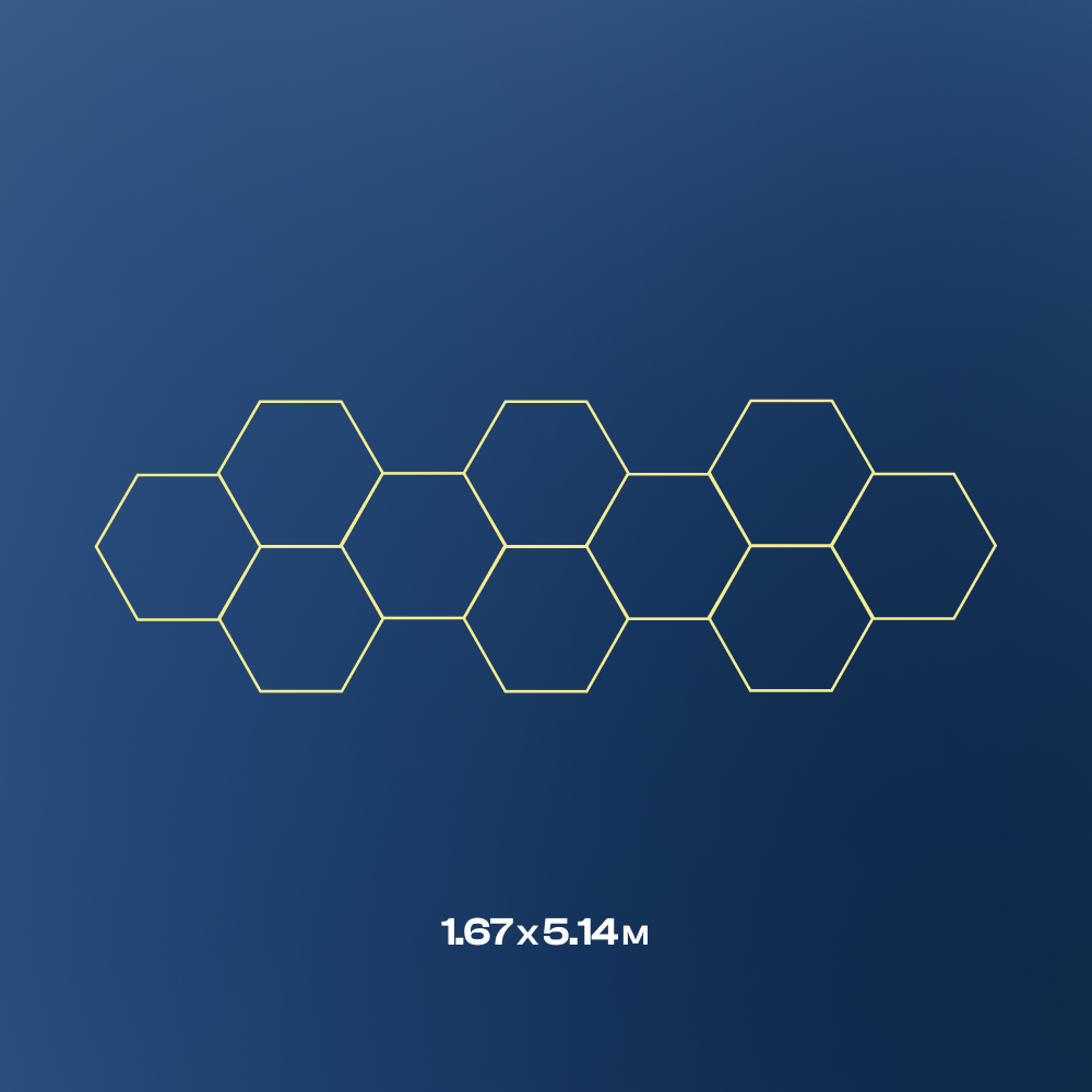 10 Hexagon LED-valo, 4000K, Himmennettävä