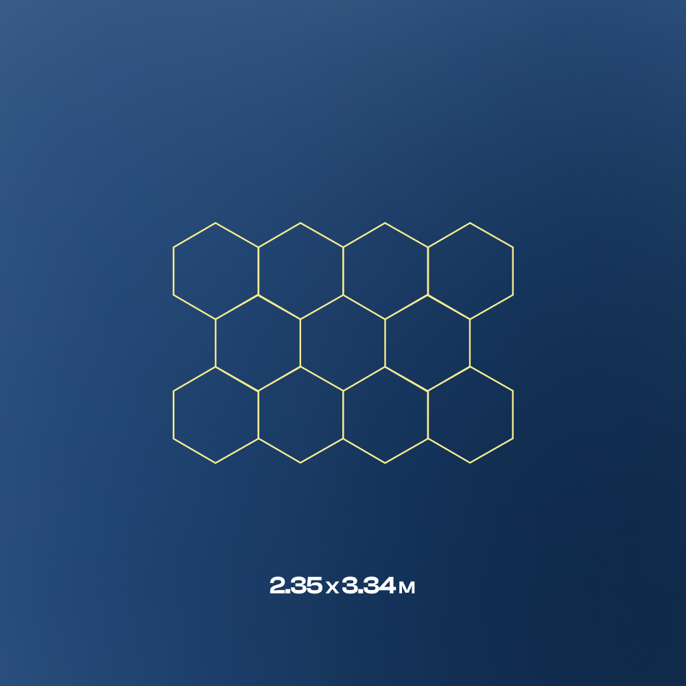 11 Hexagon LED-valo, 4000K, Himmennettävä