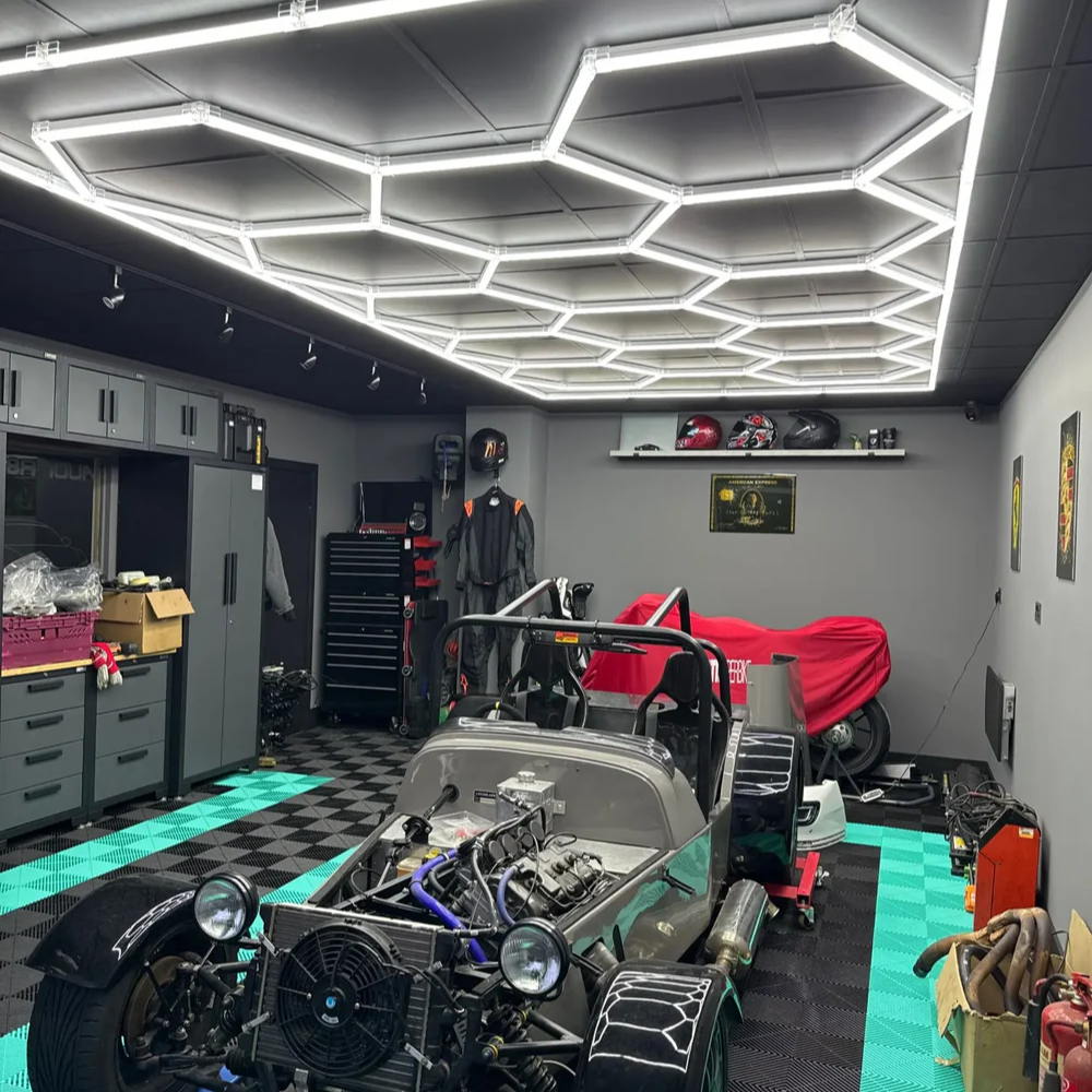 14 Hexagon LED-valo + kehikko, 6500K, Himmennettävä