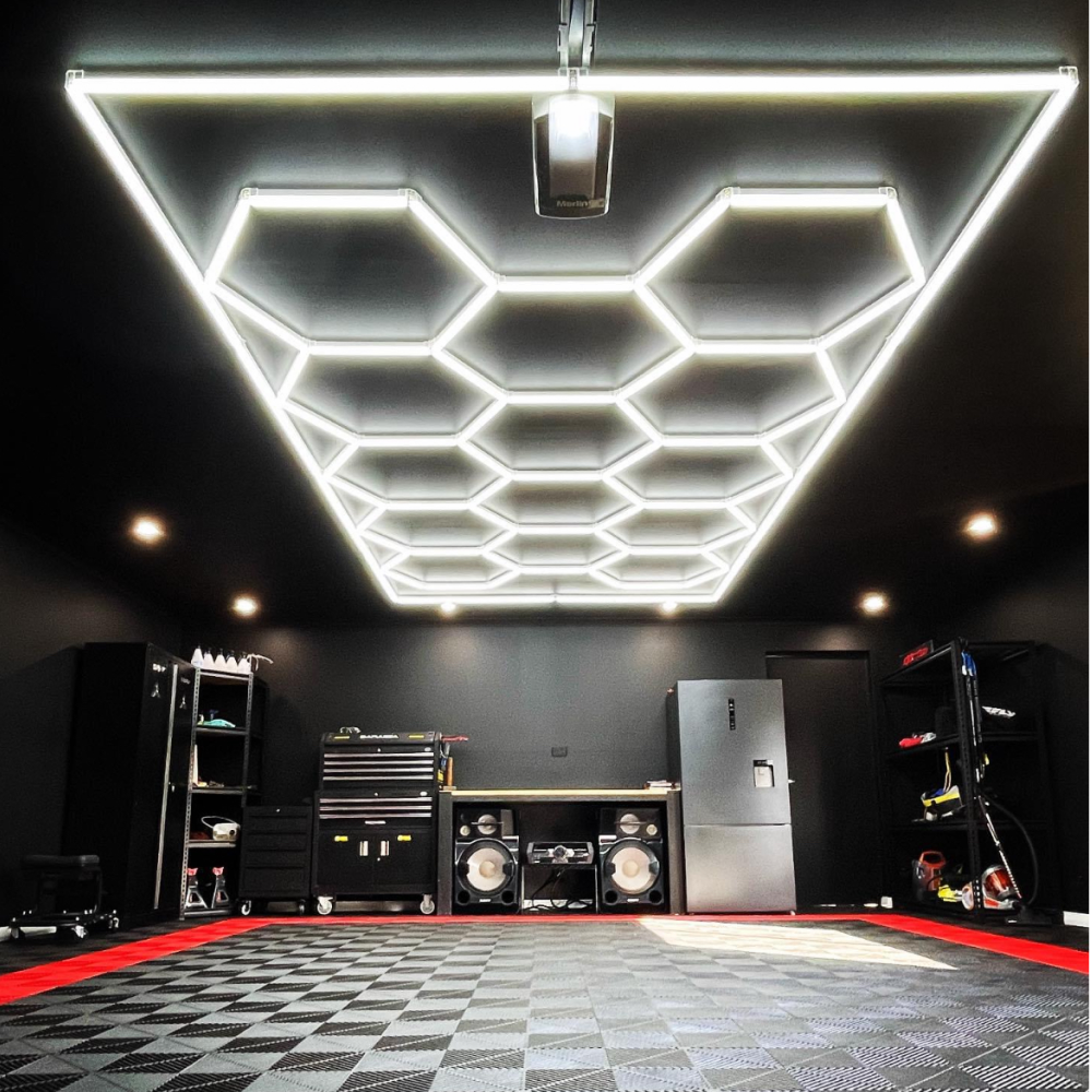 14 Hexagon LED-valo + kehikko, 6500K, Himmennettävä