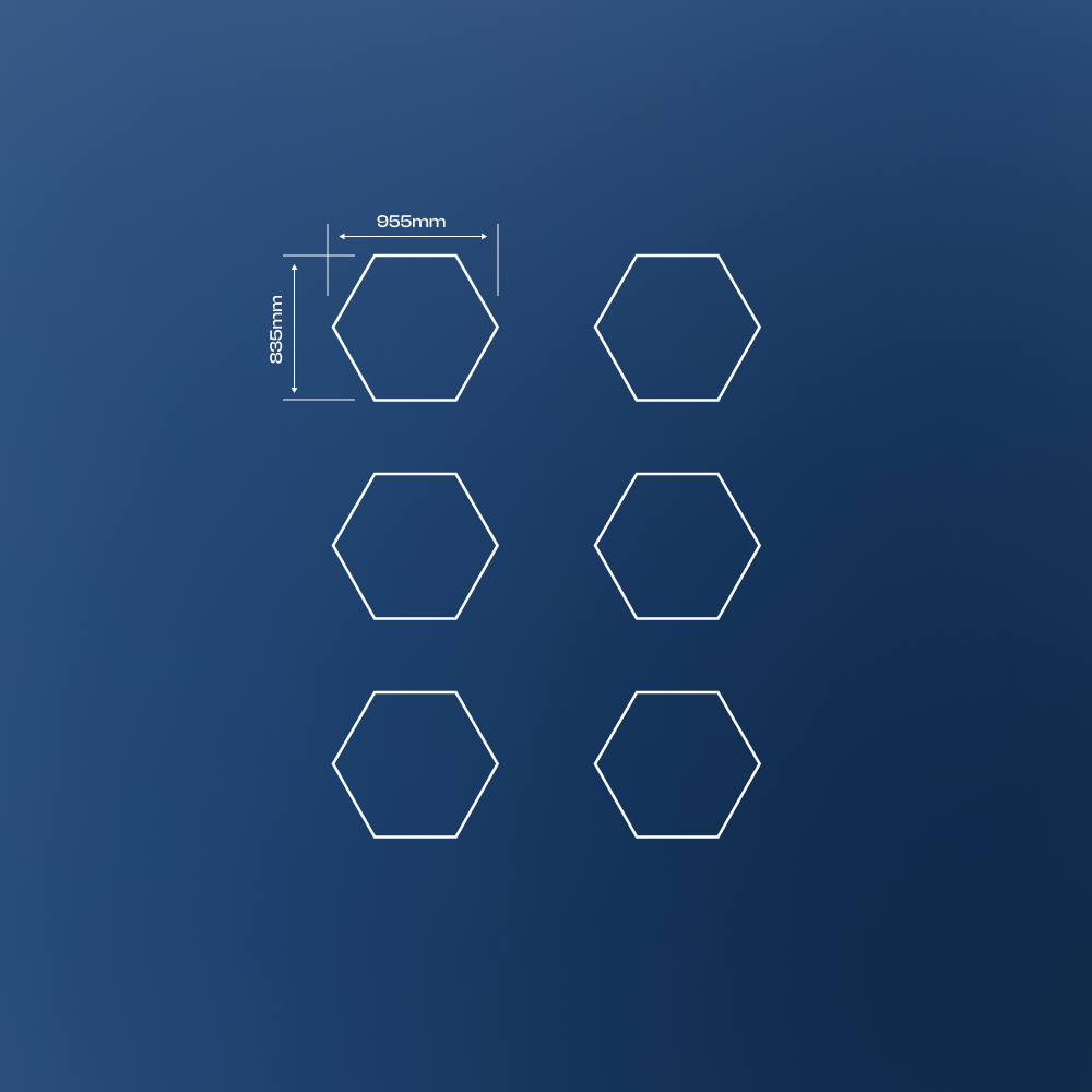 Hexagon LED lights 6 pcs Set