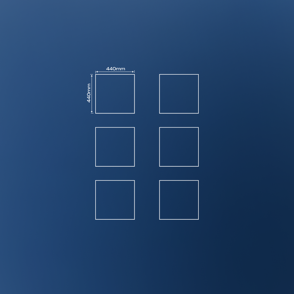 Square model LED lights 6 pcs Set