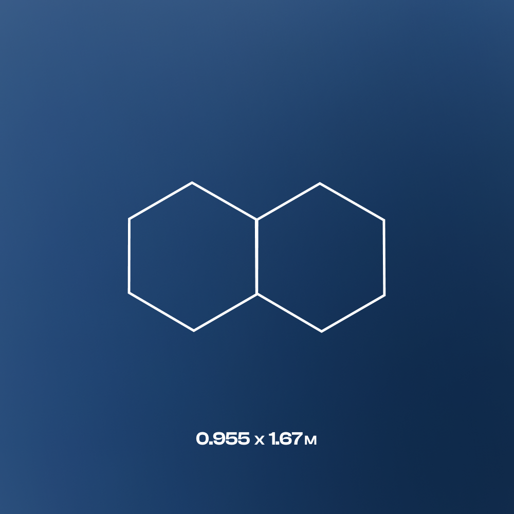 2 Hexagon LED-valo, 6500K, Himmennettävä