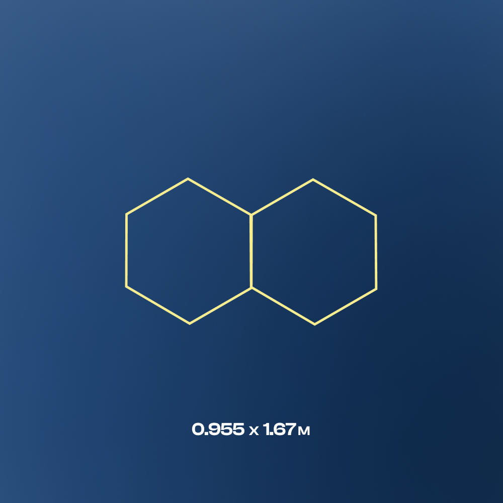 2 Hexagon LED-valo, 4000K, Himmennettävä
