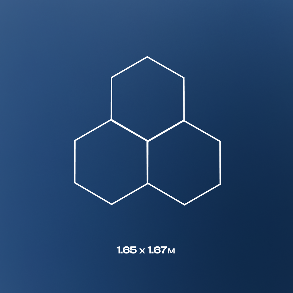 3 Hexagon LED-valo, 6500K, Ei himmennettävä