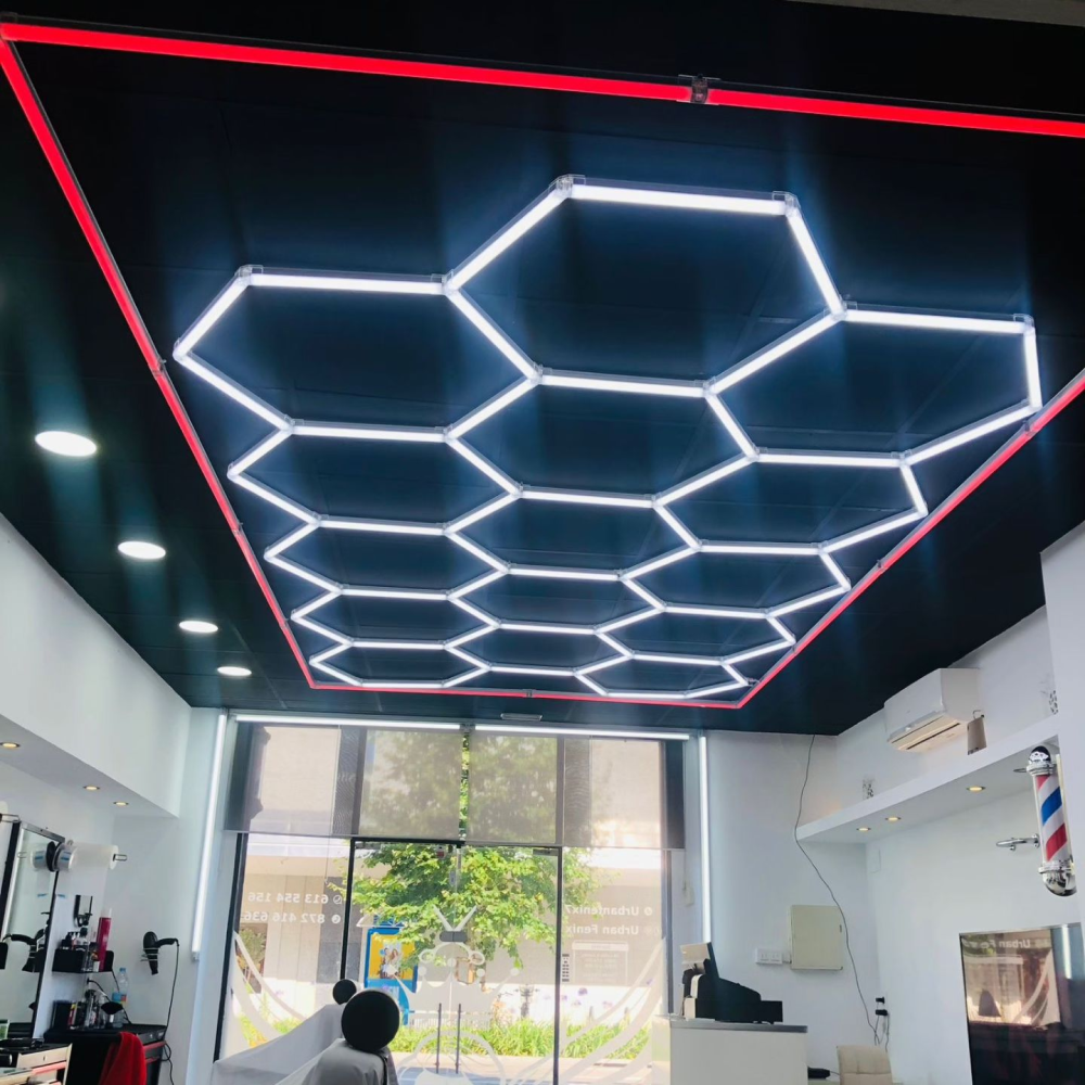 15 Hexagon LED light + Red frame