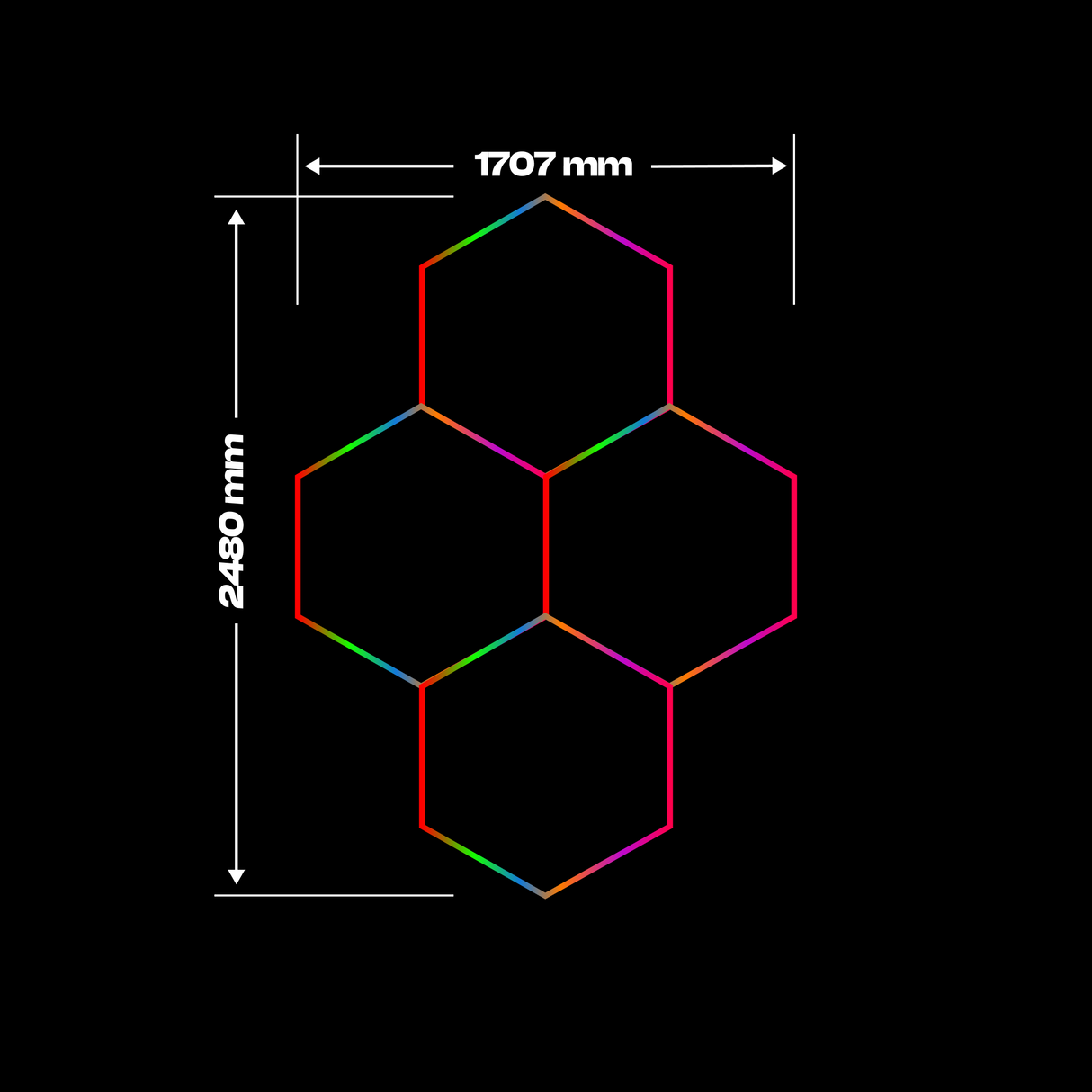 4 RGB Hexagon valaisin