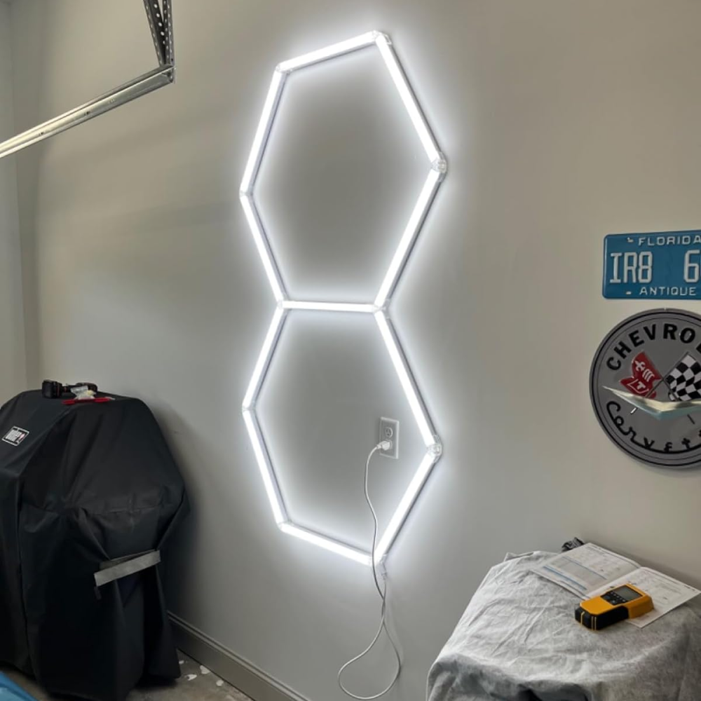 2 Hexagon LED-valo, 6500K, Himmennettävä