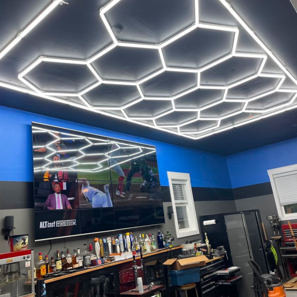 14 Hexagon LED-valo + kehikko, 6500K, Himmennettävä