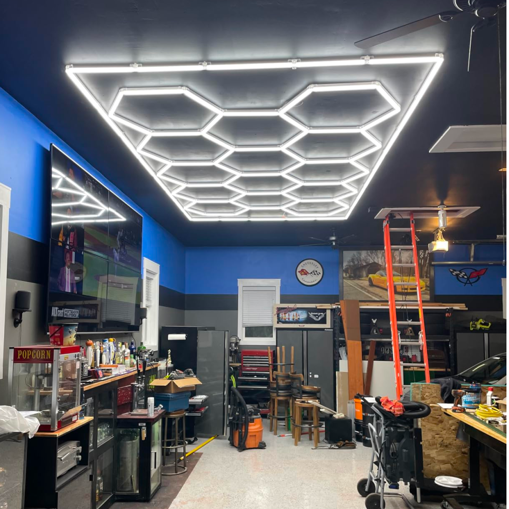 14 Hexagon LED-valo + kehikko, 6500K, Himmennettävä