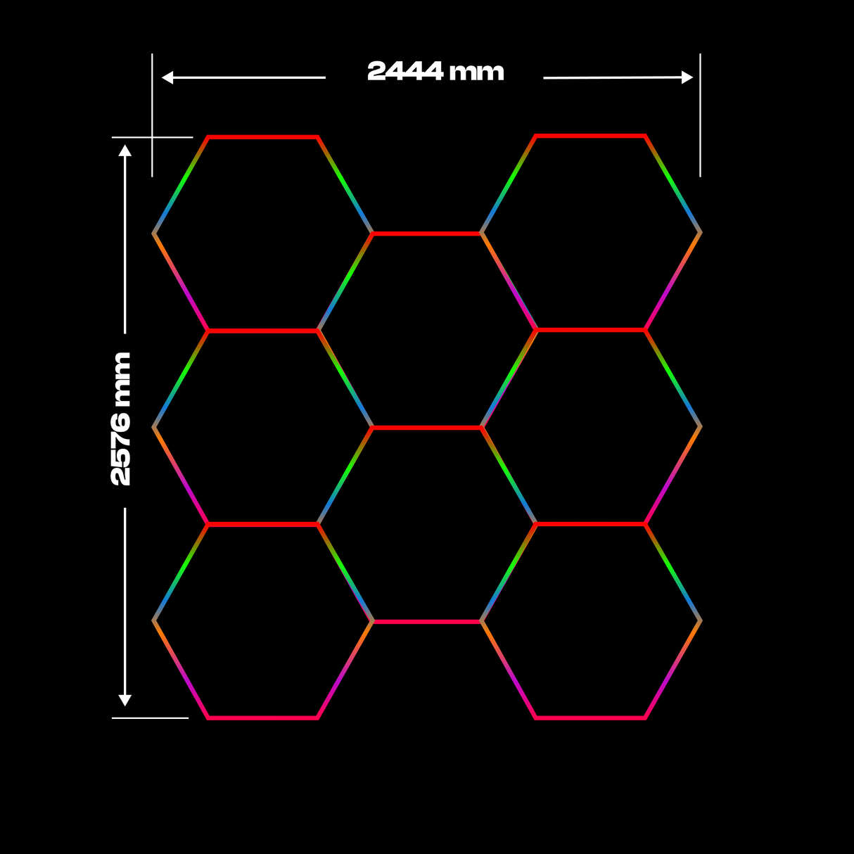 8 RGB Hexagon lamp