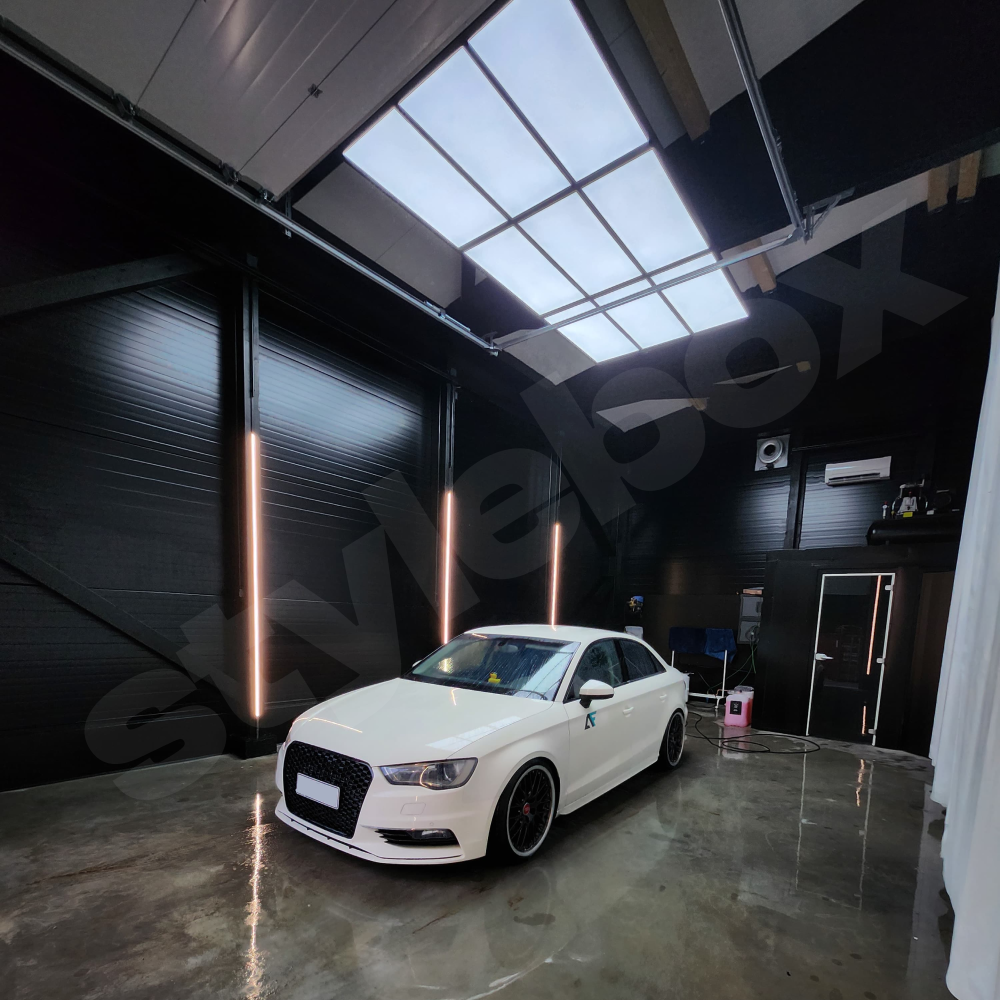 9 x LED-valopaneelia 2400 x 4800 mm