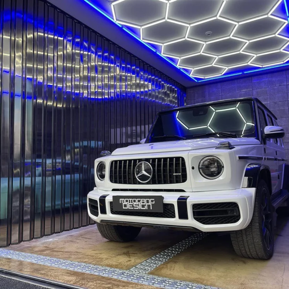 15 Hexagon LED-valo + Sininen kehikko