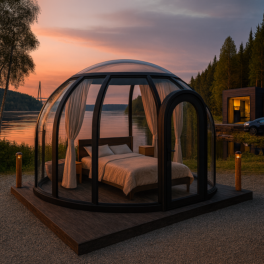 Polykarbonaatti kuplateltta / Lasi-iglu, 4.2m x 3m, 13.84 м²