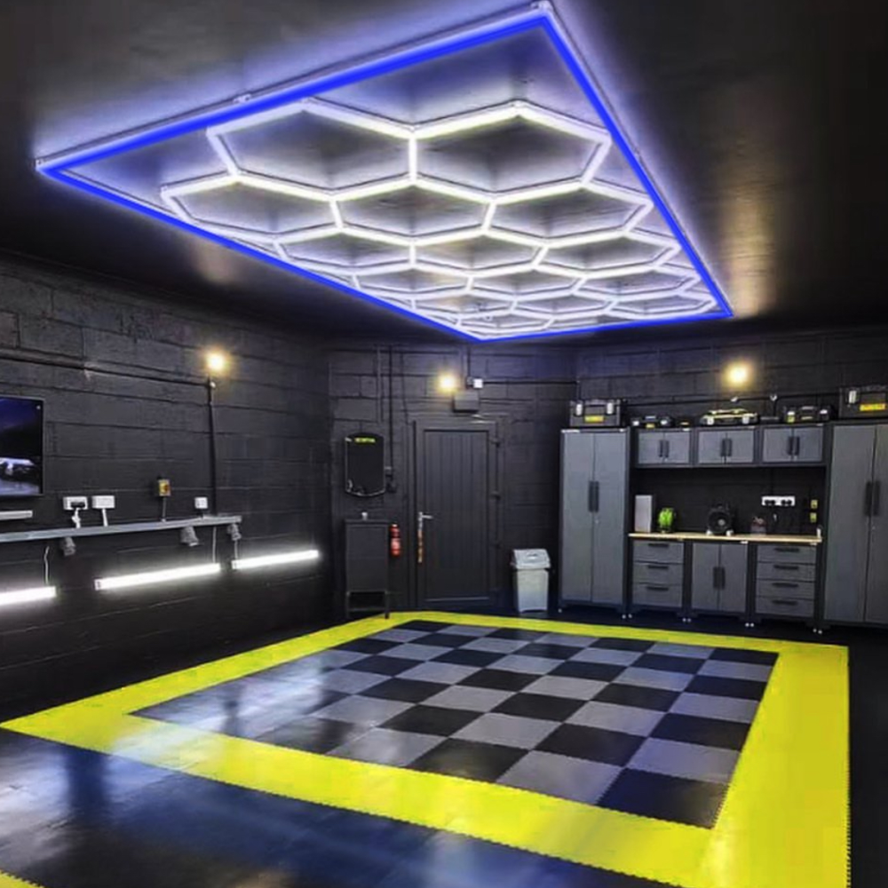 15 Hexagon LED-valo + Sininen kehikko