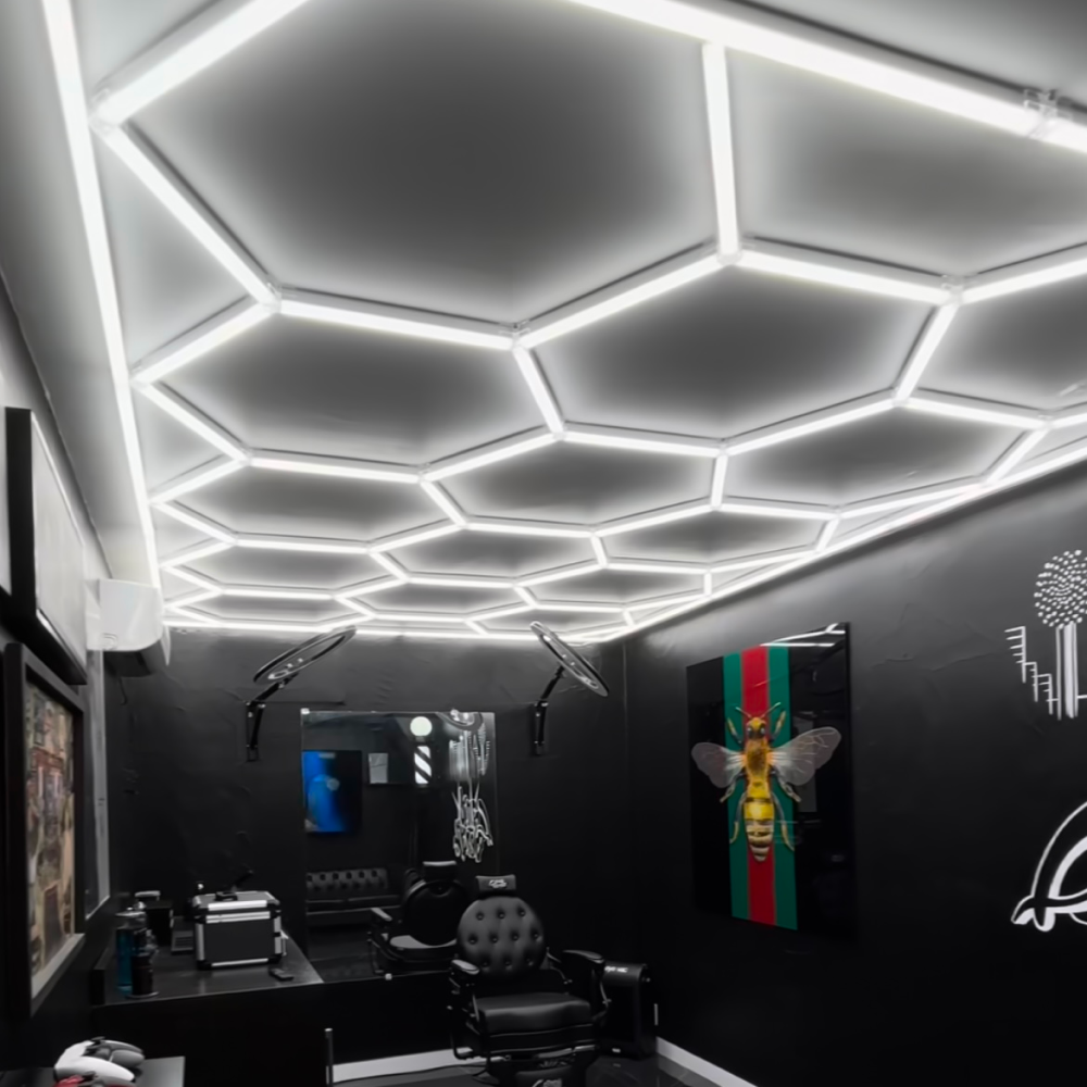 14 Hexagon LED-valo + kehikko, 6500K, Himmennettävä