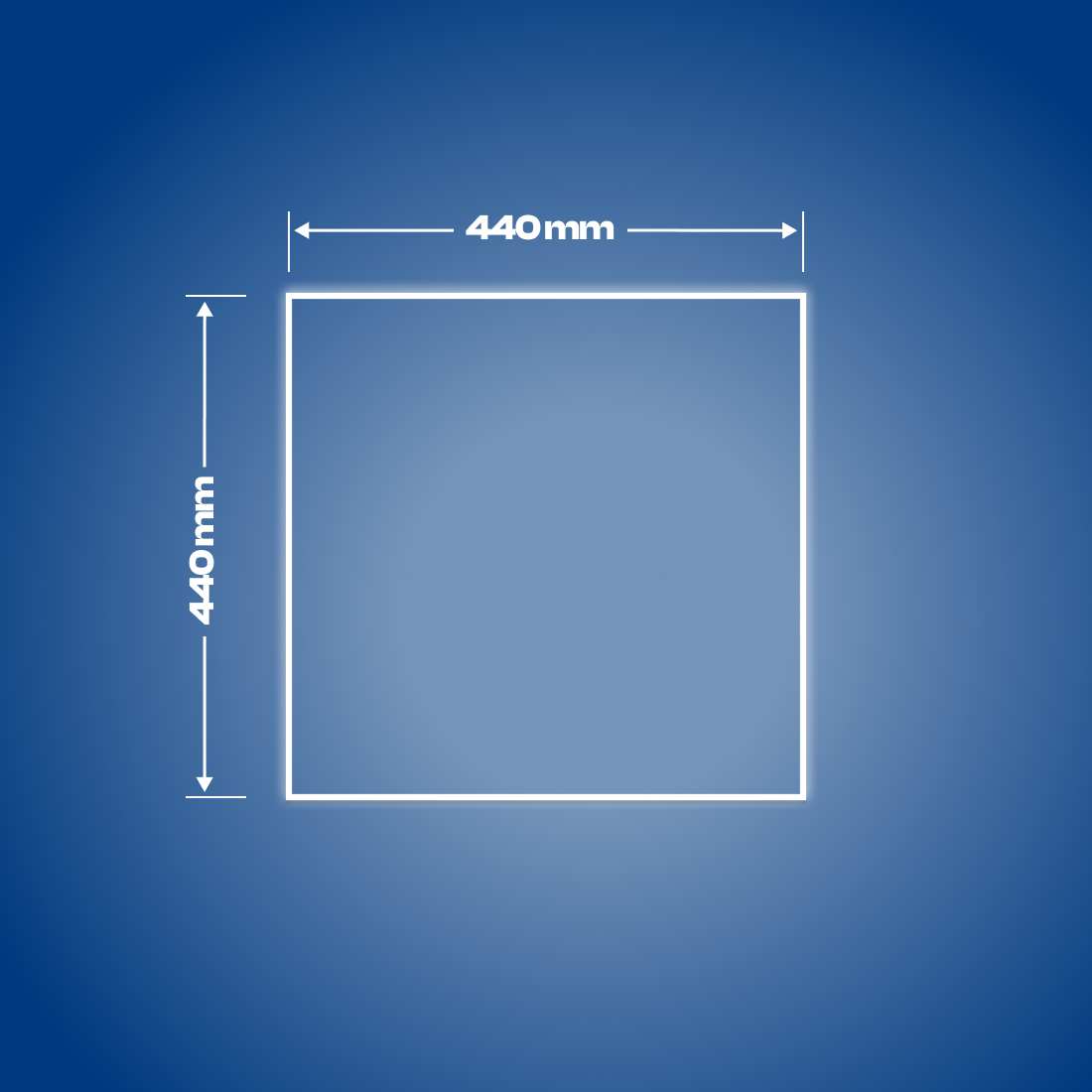 Square LED lamp, 44 x 44 cm, 6500K, Non-dimmable