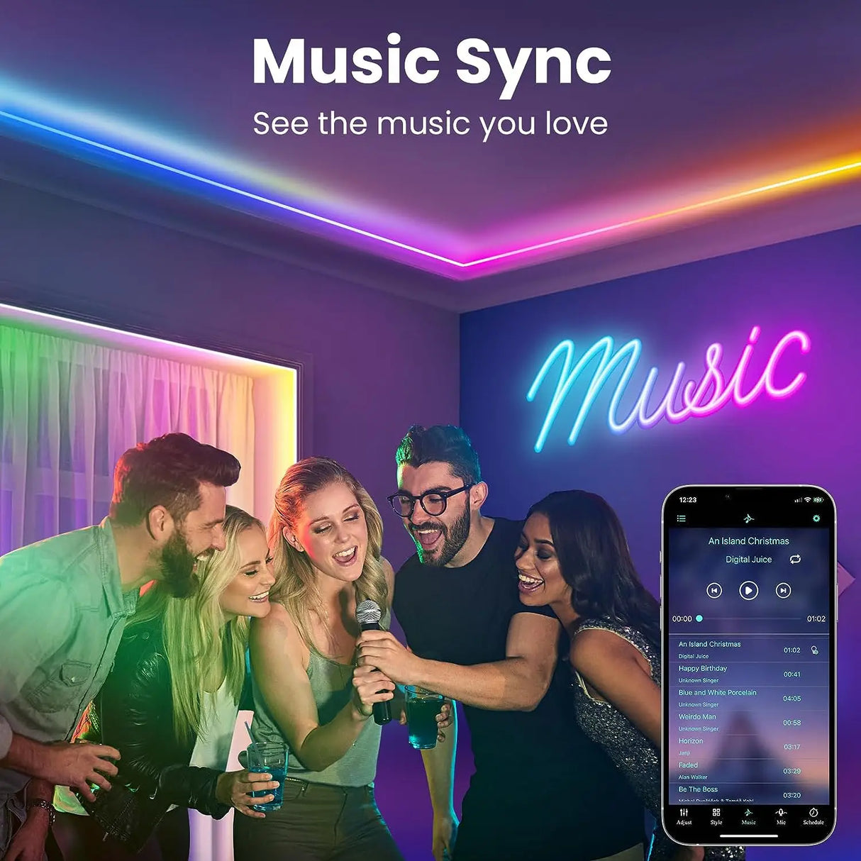 RGB Neon LED -valonauha