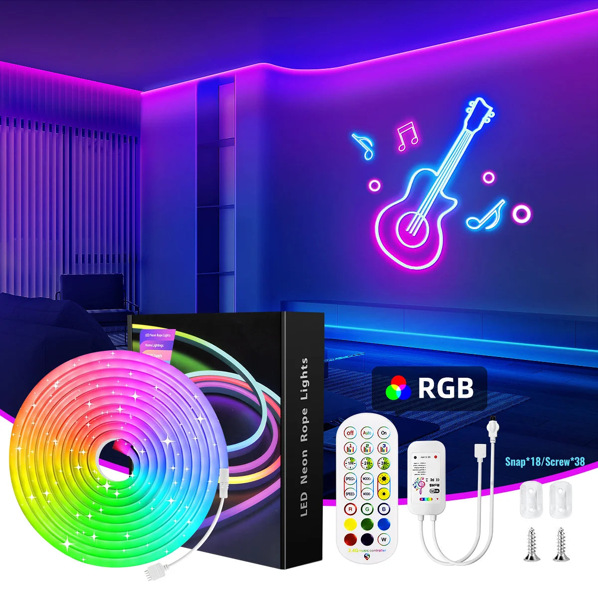 RGB Neon LED -valonauha