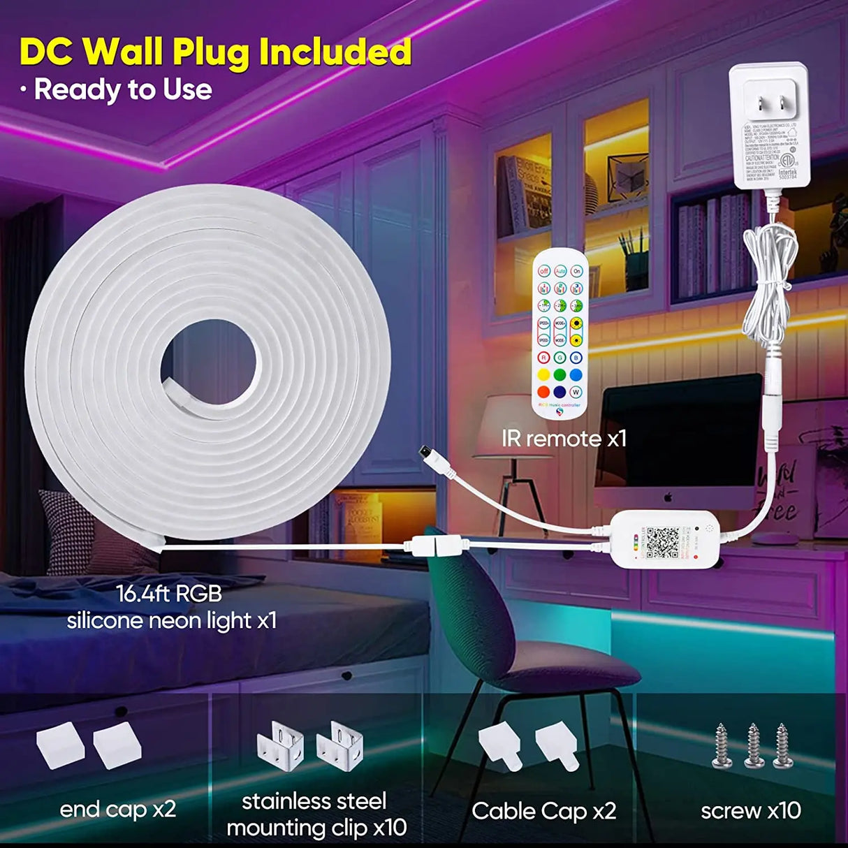 RGB Neon LED -valonauha