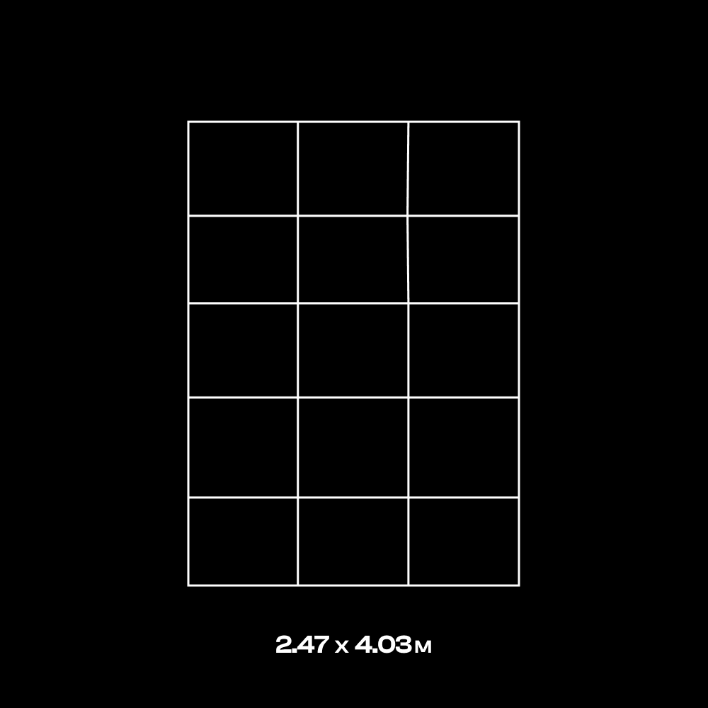 The Grid – Hexagon LED-valojärjestelmä, 6500K, Ei himmennettävä, 2.47  x  4.03m