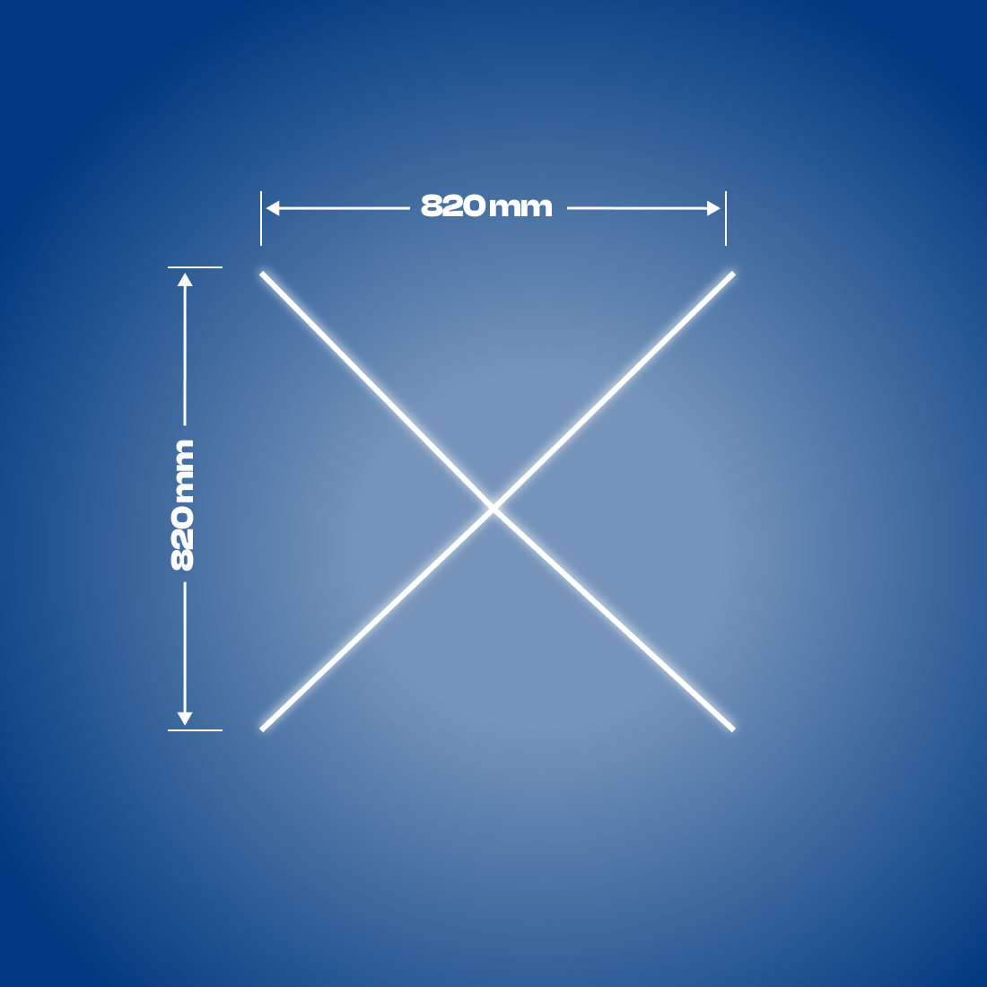 X-model LED lamp, 820 x 820 mm / 630 x 630 mm, 6500K, Dimmable