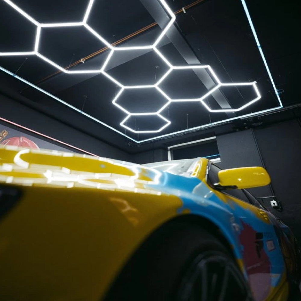 9 Hexagon LED light 6500K + Frame RGB LED lighting