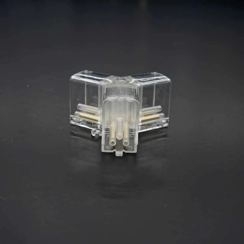 Y-kulmaliitin Hexagon LED-valo, 3 - napainen, muovisille LED-putkille