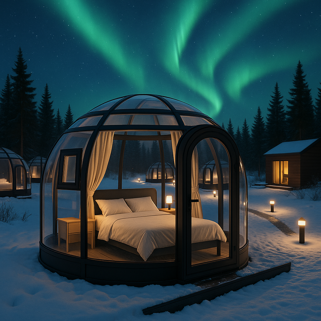 Polykarbonaatti kuplateltta / Lasi-iglu, 4.2m x 3m, 13.84 м²