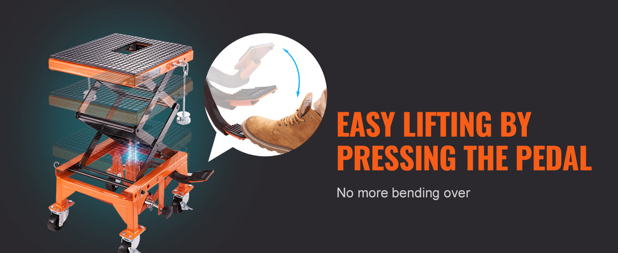 VEVOR Moottoripyöränostin saksinostin hydraulinen, 350 lbs