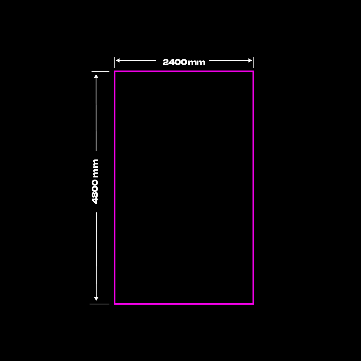 Frame LED lighting Red / Blue / White / Pink, 2400 mm x 4800 mm