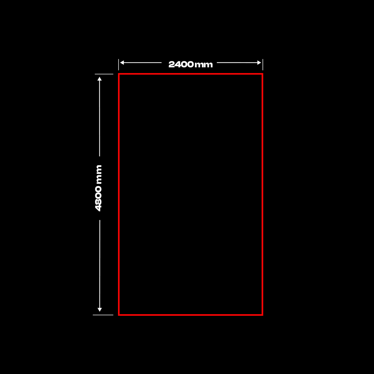 Frame LED lighting Red / Blue / White / Pink, 2400 mm x 4800 mm