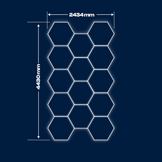 New dimmable version of 14 Hexagon LED light, 0-100%