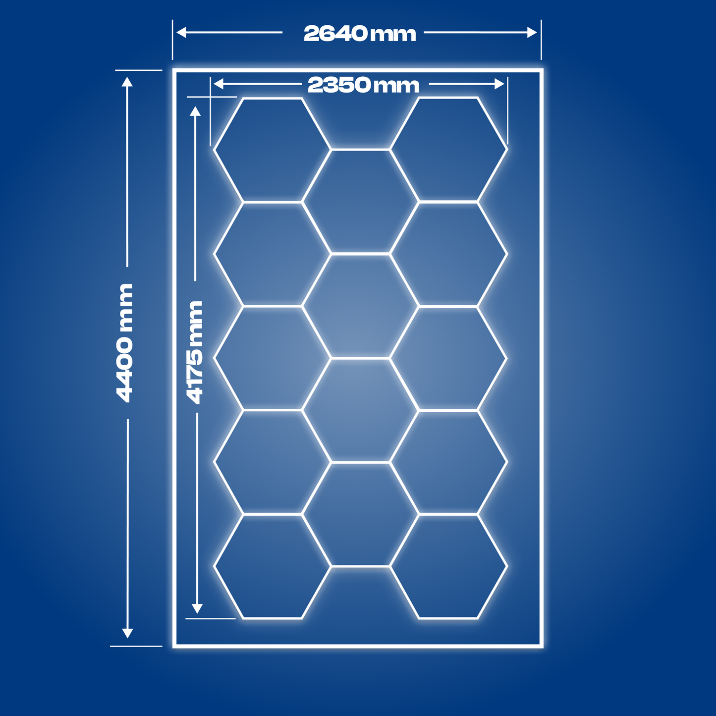 14 Hexagon LED-valo + kehikko