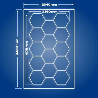 14 Hexagon LED-valo + kehikko