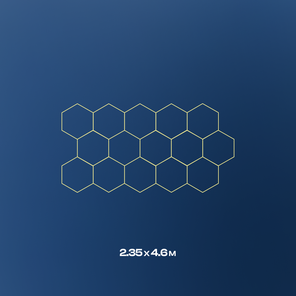 15 Hexagon LED light, 4000K, Non-dimmable