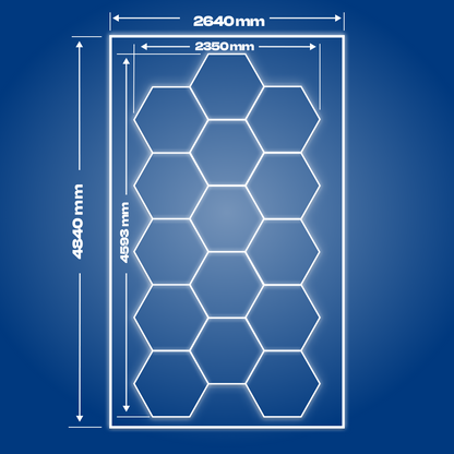 15 Hexagon LED-valo + kehikko