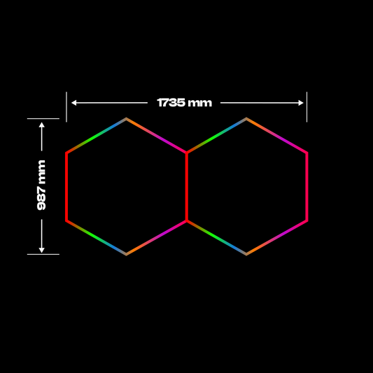 2 RGB Hexagon valaisin