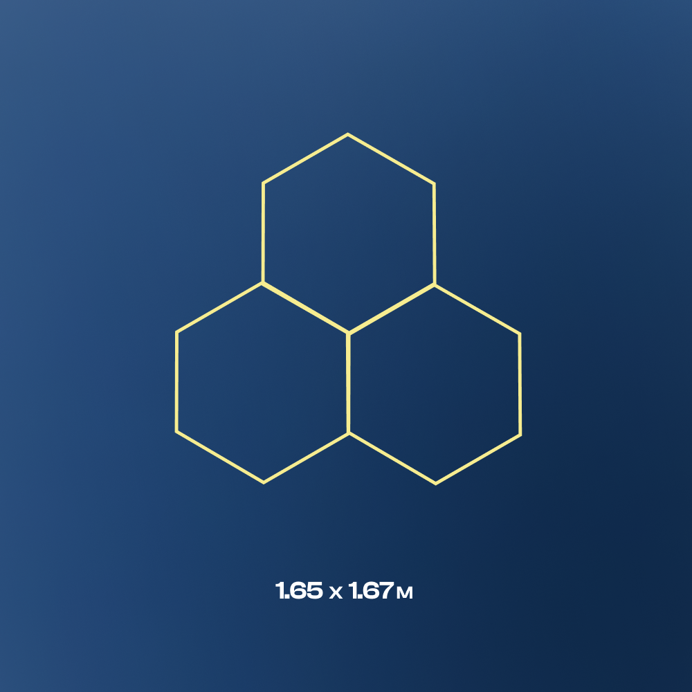 3 Hexagon LED light, 4000K, Dimmable