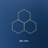 3 Hexagon LED light, 4000K, Dimmable