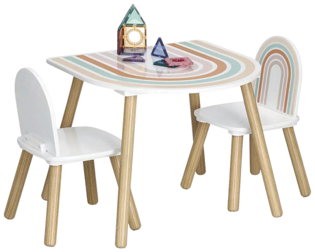 Zeller lasten pöytä ja 2 tuolia Sateenkaari, valkoinen