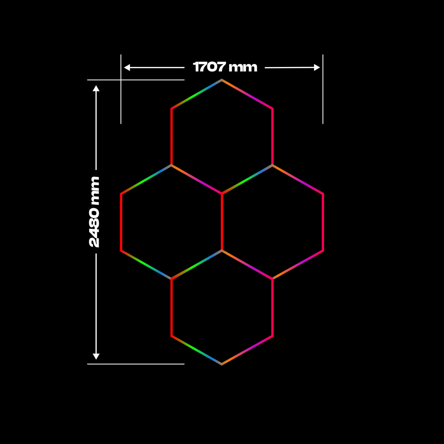 4 RGB Hexagon valaisin