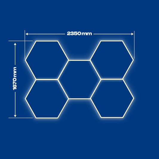 5 Hexagon LED-valo 4000K