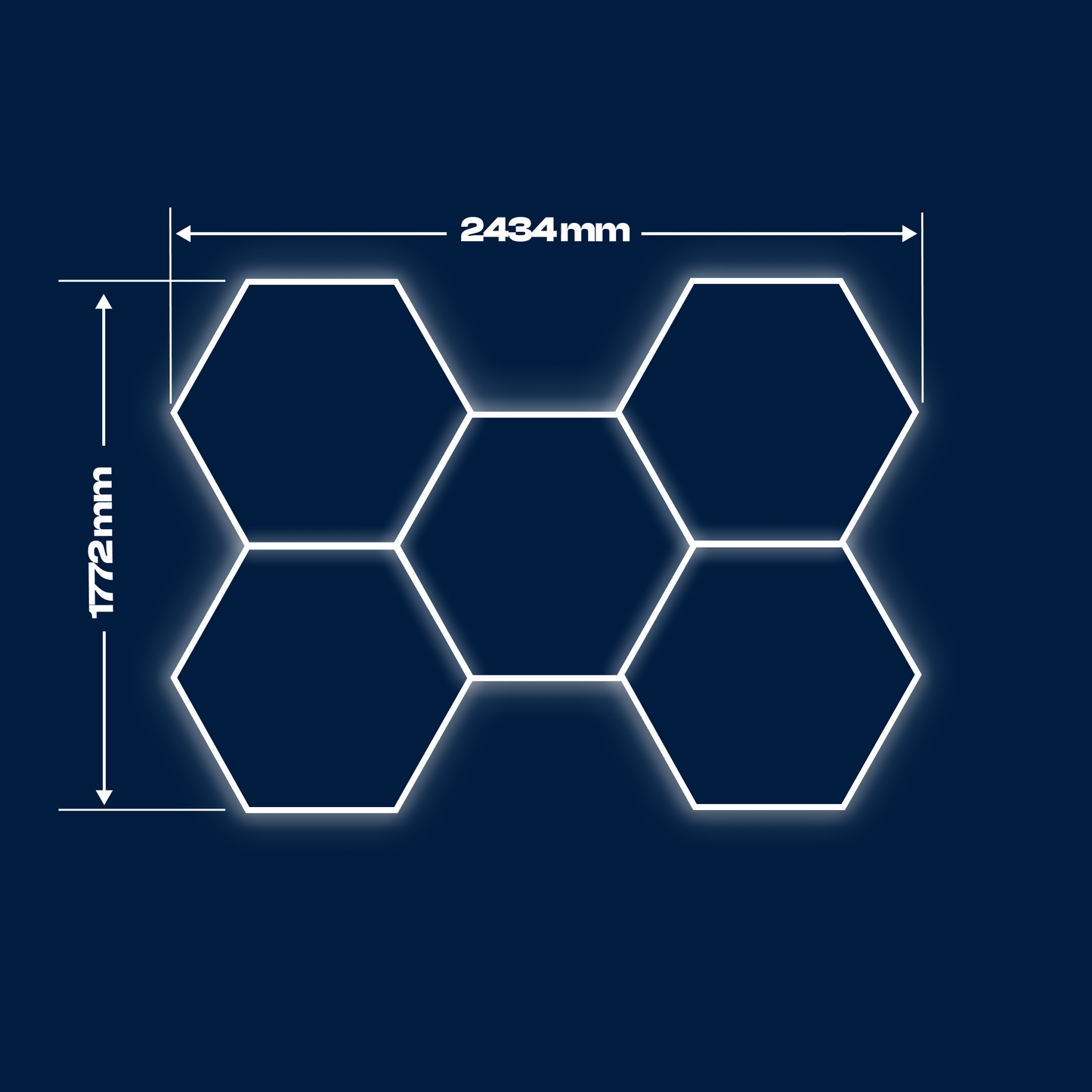 5 Hexagon LED-valon uusi himmenettävä versio,  0-100%