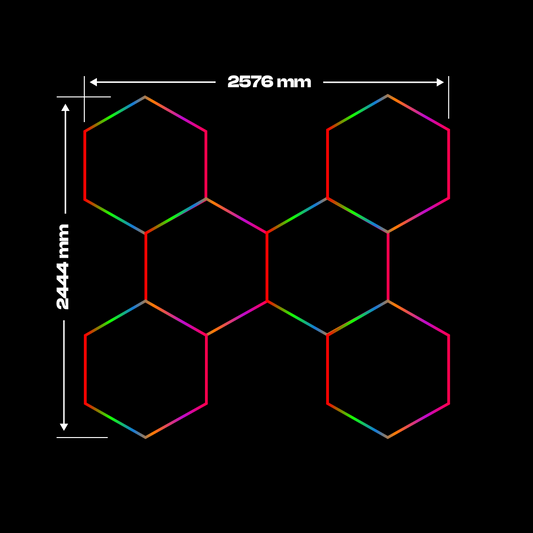 6 RGB Hexagon valaisin