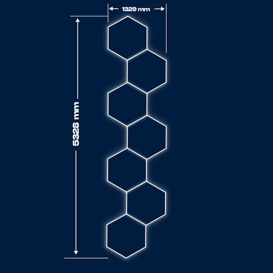 7 Hexagon LED-valon uusi himmenettävä versio,  0-100%