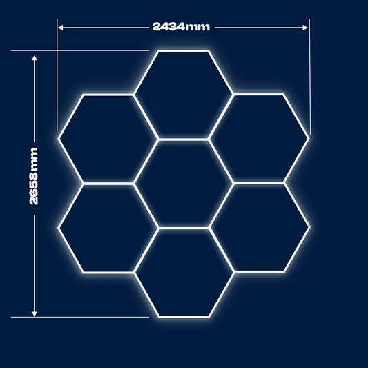 7 Hexagon LED-valon uusi himmenettävä versio,  0-100%